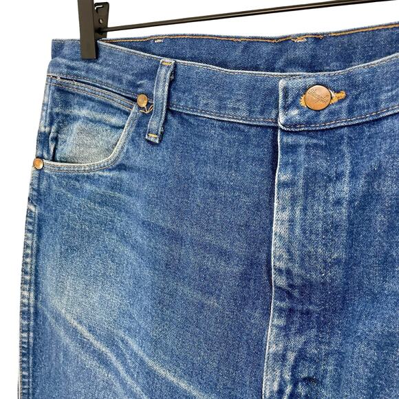 Vintage 90s Men’s Wrangler Jeans Western Straight Leg Denim Blue 38x30 - Picture 7 of 9